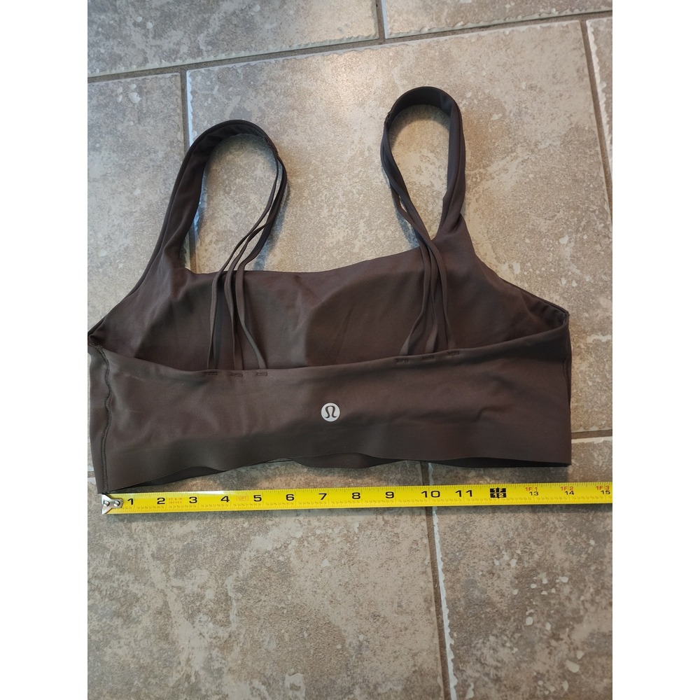 Lululemon FlexyFlex Strappy Square Neck Yoga Sports Bra Java Brown Womens Size 4